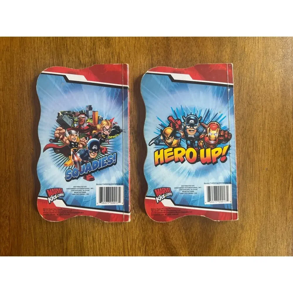 Marvel Super Hero Squad Shaped Book Lot 2 Spider-Man Wolverine Bendon 2011